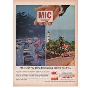 Motors Insurance Corporation Magazine Advertisement 1960s Automobile GM MIC